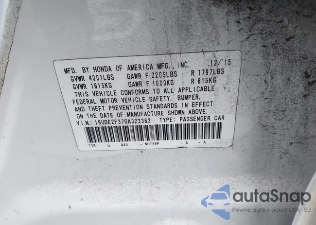 19UDE2F37GA023362: 39657185