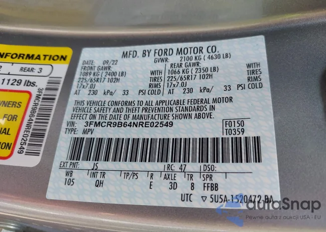 3FMCR9B64NRE02549: 39663318