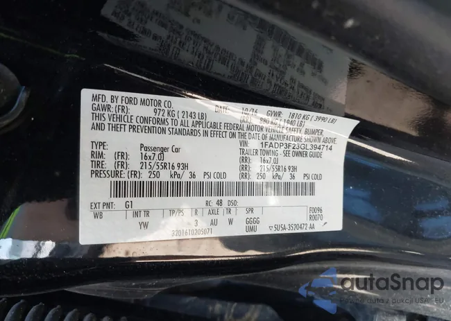 1FADP3F23GL394714: 39667489