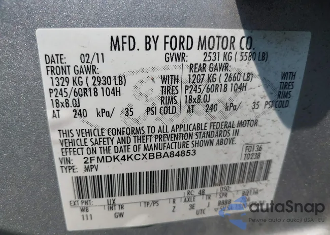 2FMDK4KCXBBA84853: 39672063