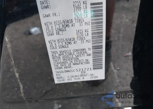 5N1DL0MN2LC521721: 39673602