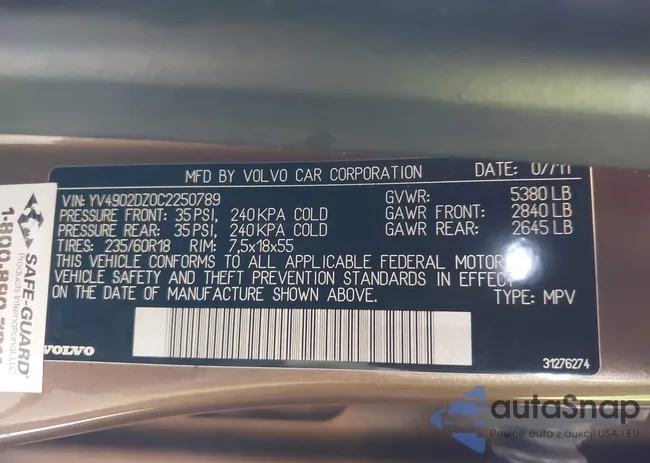 YV4902DZ0C2250789: 39673632