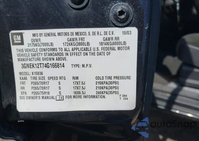 3GNEK12T74G166814: 39680983