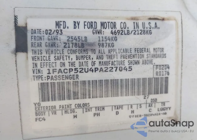 1FACP52U4PA227045: 39682639