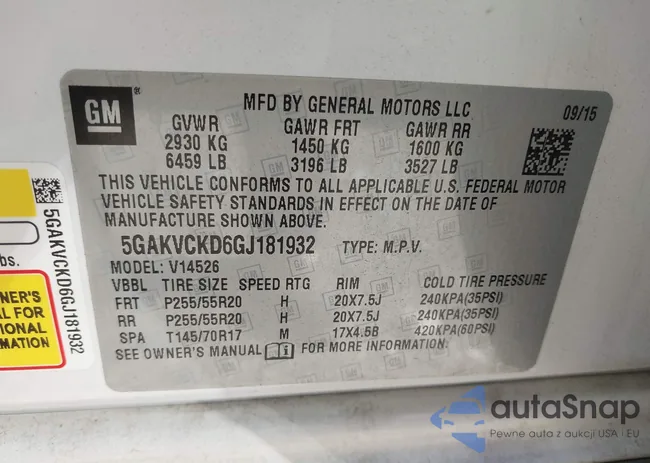 5GAKVCKD6GJ181932: 39686034