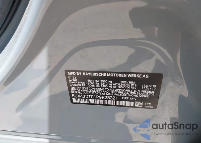 5UX43DT01P9R28321: 39691066