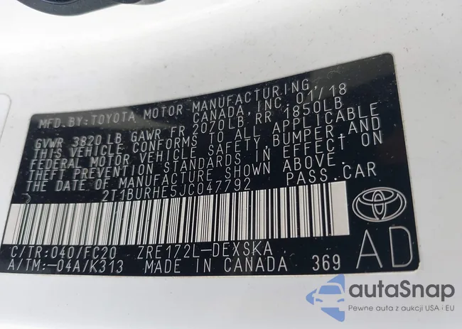 2T1BURHE5JC047792: 39693907