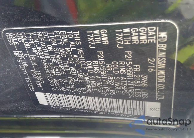 JN8AF5MR4GT609016: 39695236