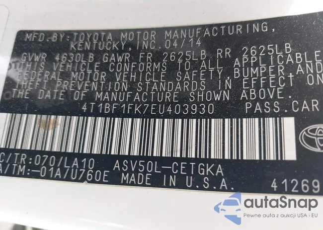 4T1BF1FK7EU403930: 39696050