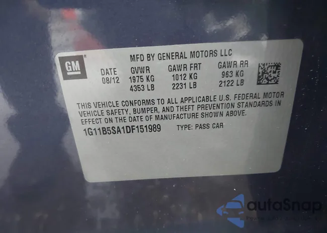 1G11B5SA1DF151989: 39697117