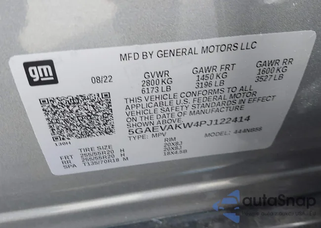 5GAEVAKW4PJ122414: 39699096