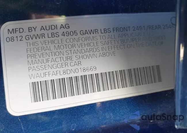 WAUFFAFL8DN018669: 39704381