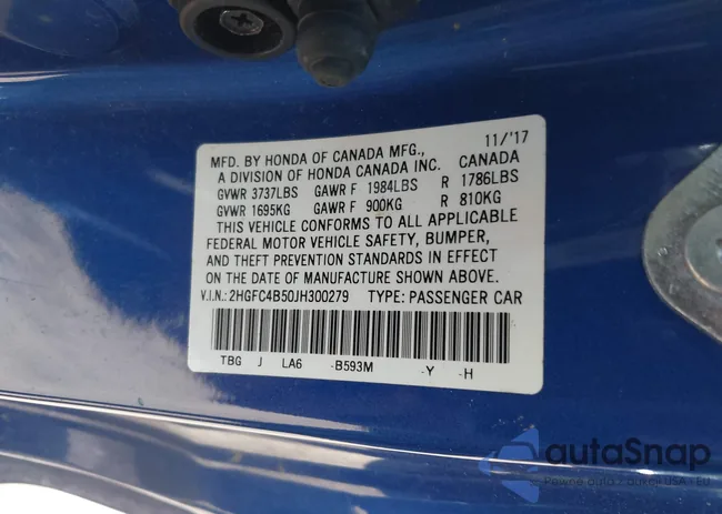 2HGFC4B50JH300279: 39706529