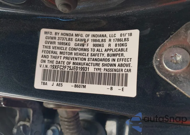 19XFC2F75JE019931: 39707397