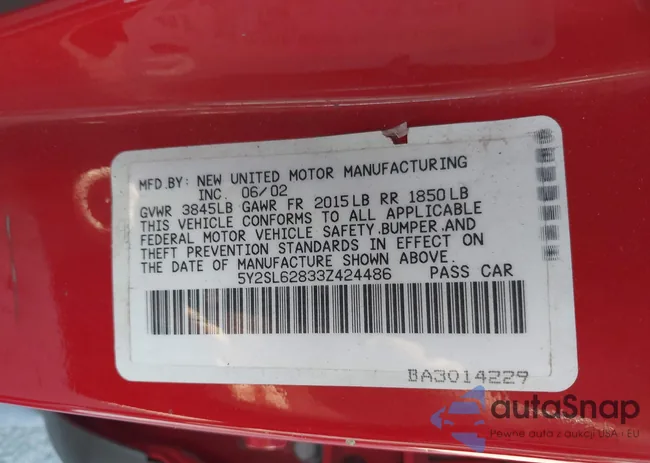 5Y2SL62833Z424486: 39717585