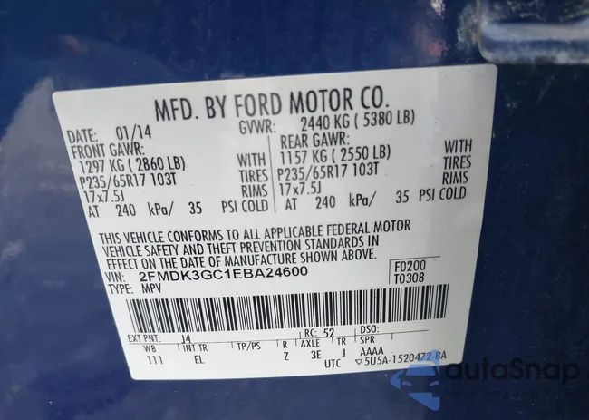 2FMDK3GC1EBA24600: 39720168