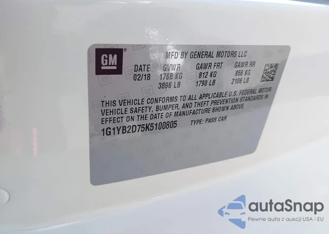 1G1YB2D75K5100805: 39719545