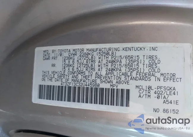 4T3ZF13C32U445980: 39720609