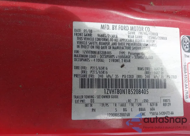 1ZVHT80N185208405: 39722901