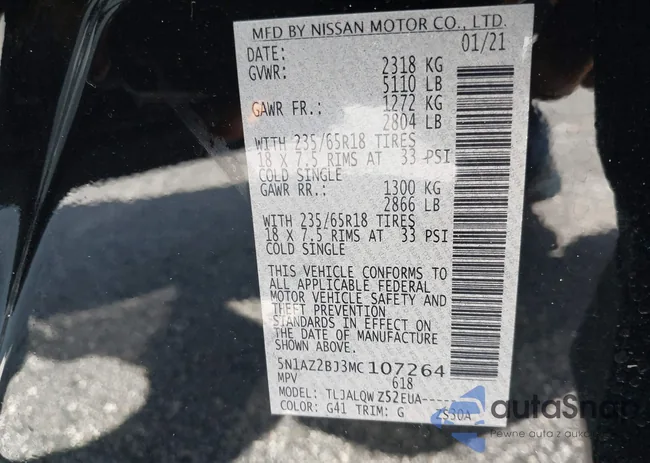 5N1AZ2BJ3MC107264: 39724326