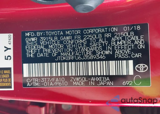 JTDKBRFU6J3589346: 39724503