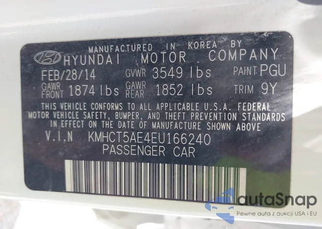 KMHCT5AE4EU166240: 39727363