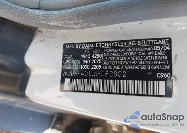 WDBRF40J55F582802: 39730023