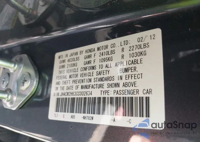 JH4CW2H63CC002634: 39731291