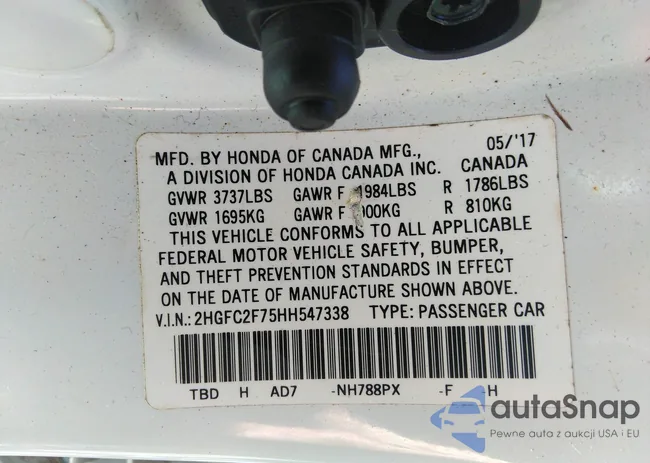 2HGFC2F75HH547338: 39733096