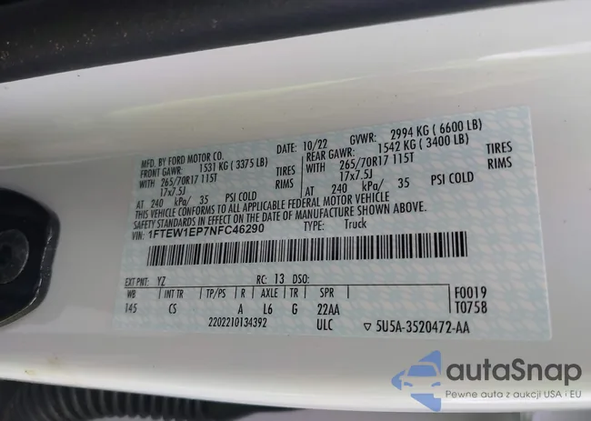 1FTEW1EP7NFC46290: 39733527