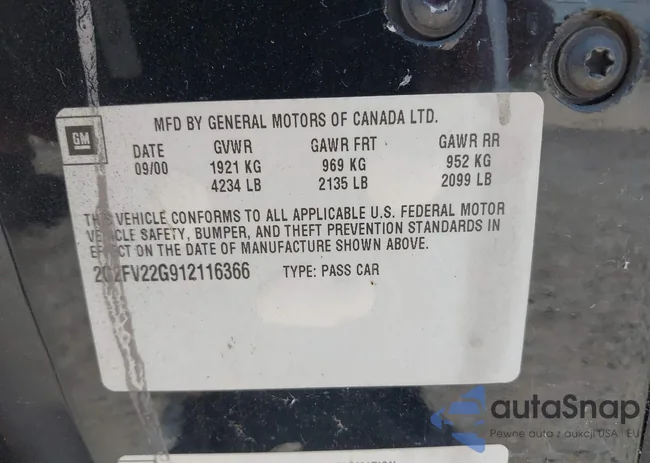 2G2FV22G912116366: 39735012