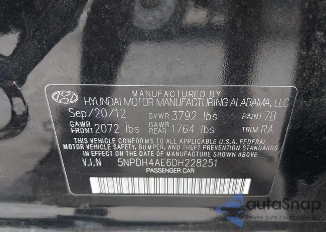 5NPDH4AE6DH228251: 39745678