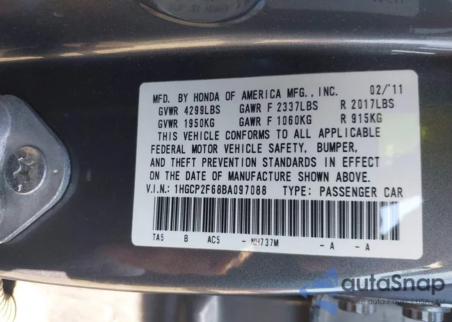 1HGCP2F68BA097088: 39747707