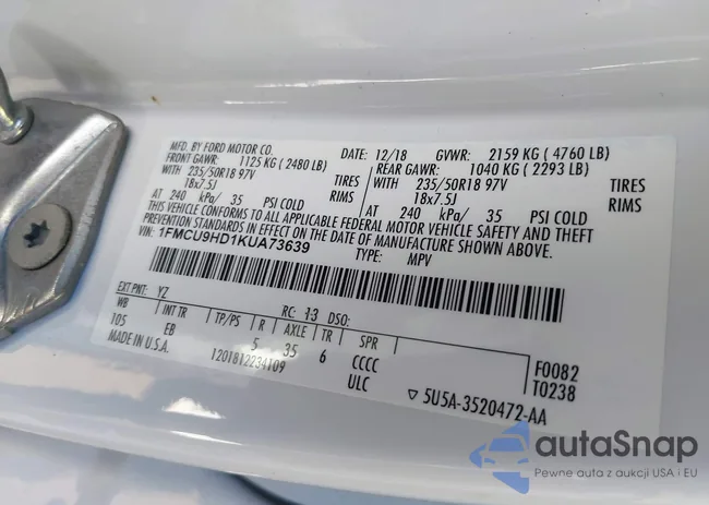 1FMCU9HD1KUA73639: 39753272