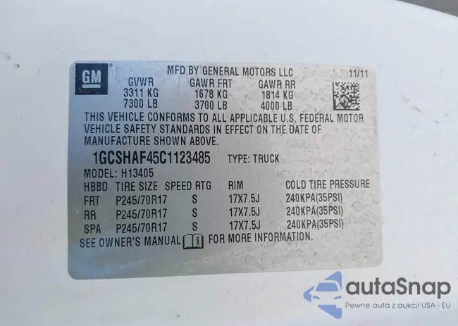 1GCSHAF45C1123485: 39767822