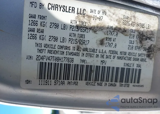 2D4FV47T08H177838: 39768308