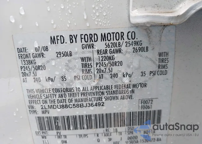 2LMDU88C58BJ36492: 39768943