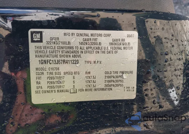 1GNFC13J67R411220: 39774001