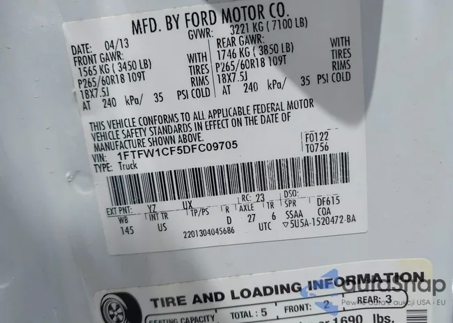 1FTFW1CF5DFC09705: 39774244