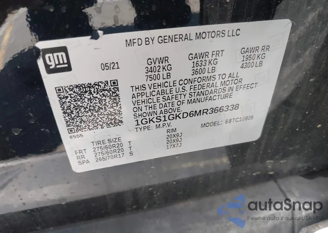 1GKS1GKD6MR366338: 39774713