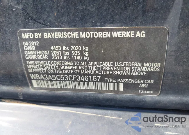 WBA3A5C53CF346167: 39774445