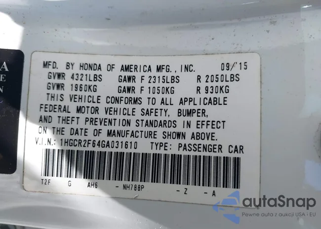 1HGCR2F64GA031610: 39778929