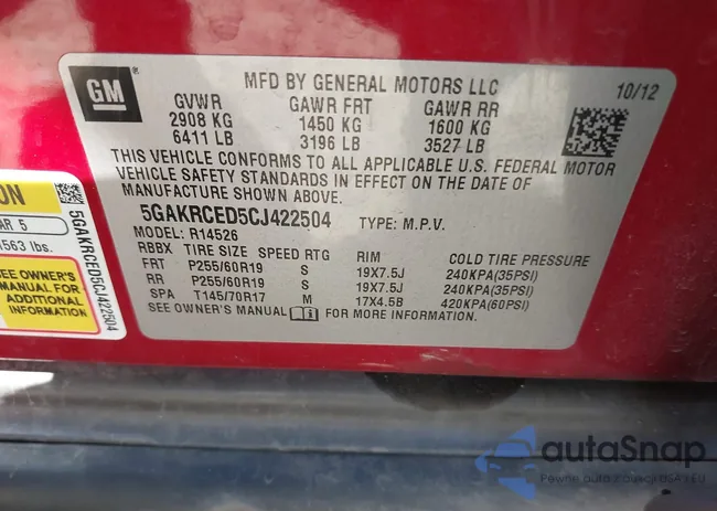 5GAKRCED5CJ422504: 39782020