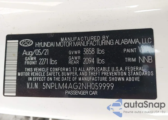 5NPLM4AG2NH059999: 39791126