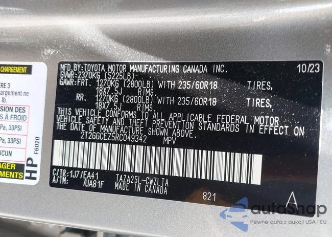 2T2GGCEZ5RC049342: 39795677