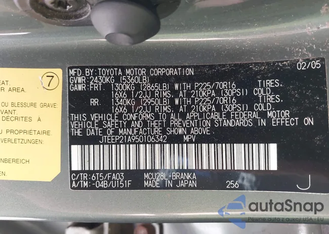 JTEEP21A950106342: 39795818