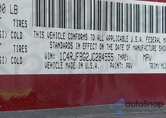 1C4RJFBG2JC284555: 39800455