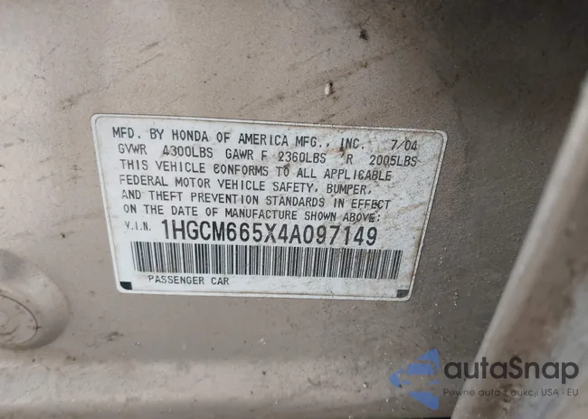 1HGCM665X4A097149: 39803032