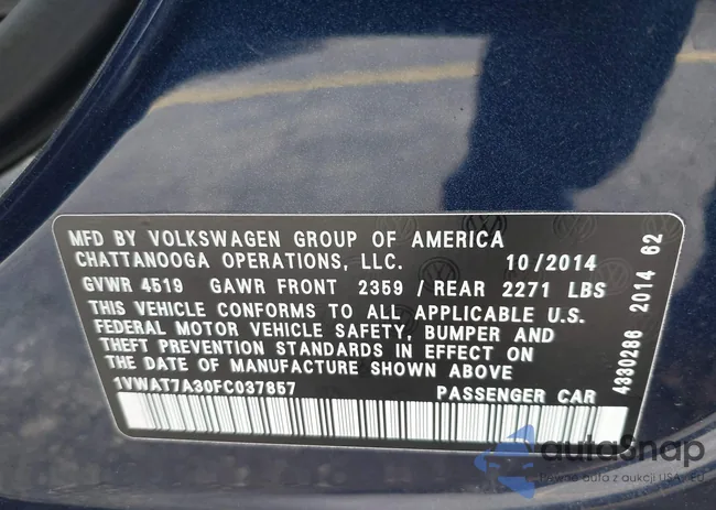 1VWAT7A30FC037857: 39806983