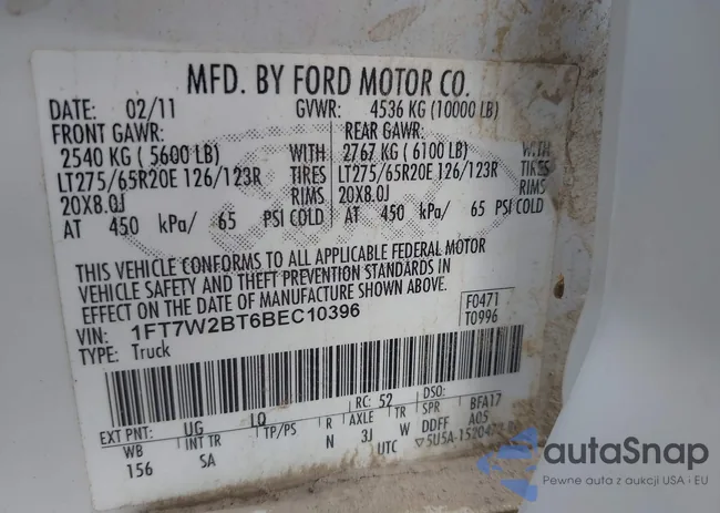 1FT7W2BT6BEC10396: 39809131